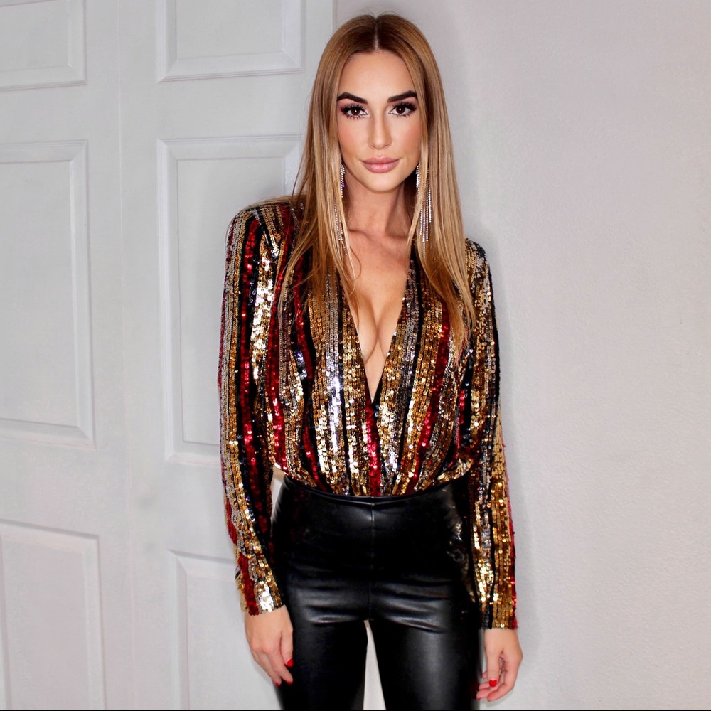 NBD fully embellished body suit